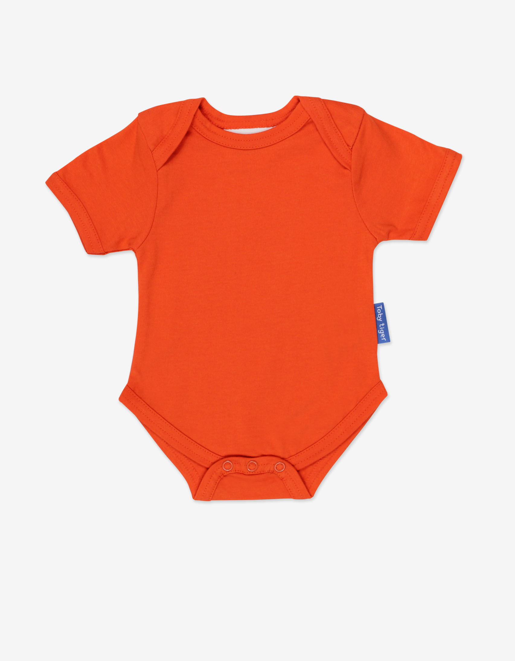 Organic Orange Short Sleeved Baby Body from Toby Tiger
