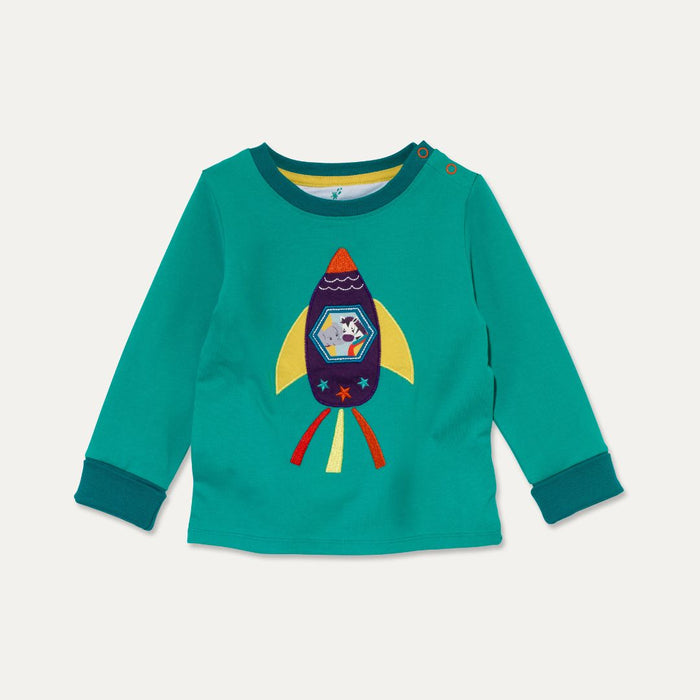 Ducky Zebra – Long Sleeved – T-Shirt – Turquoise Rocket