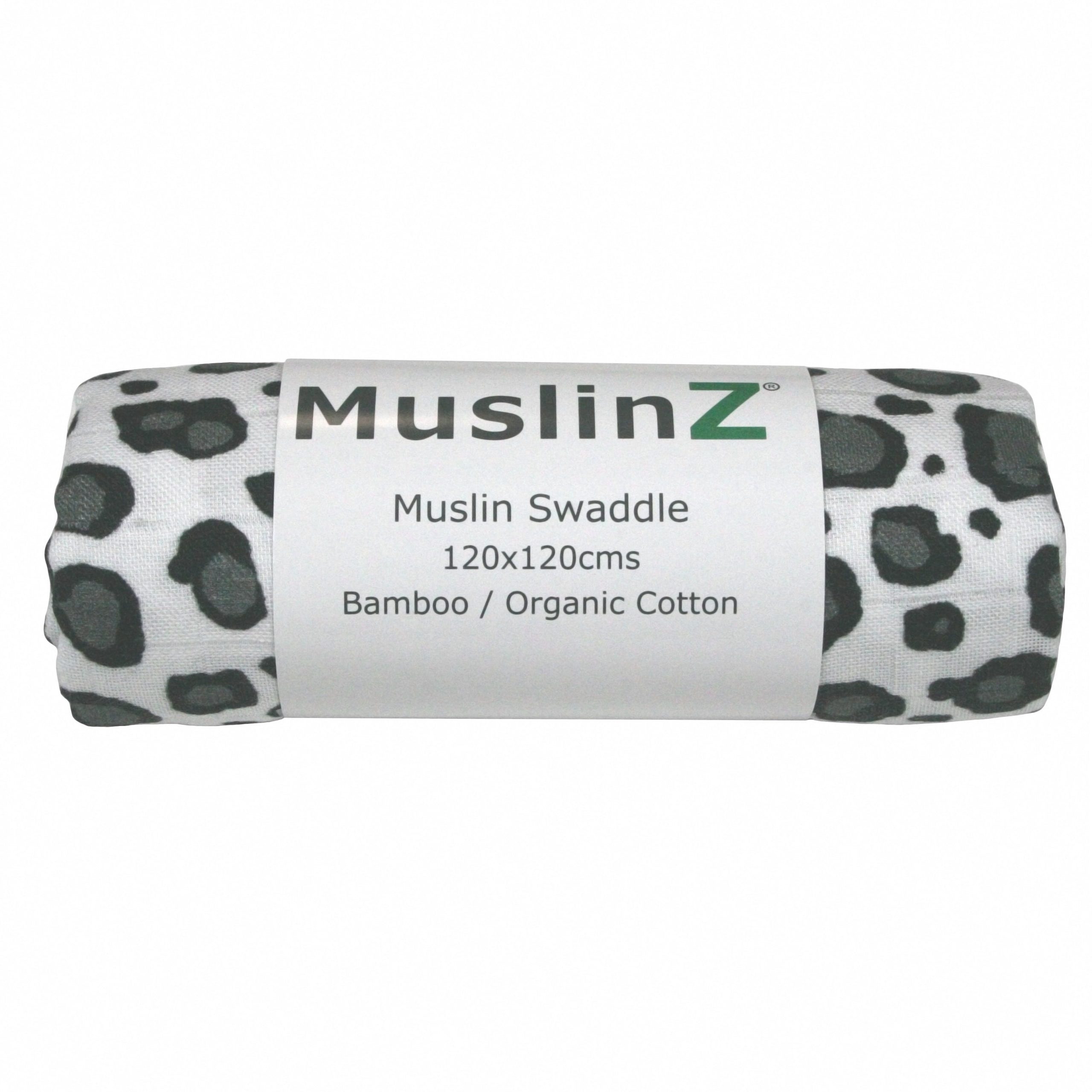 MuslinZ – Bamboo/Organic Cotton Muslin Swaddle 120x120cm – Leopard