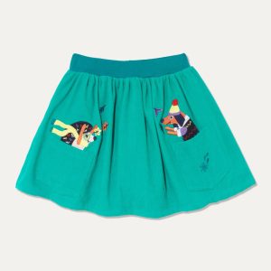 Turquoise Cord Lined Skirt