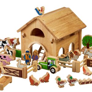 Deluxe Farm Barn, Tractor and 34 Colourful Pieces
