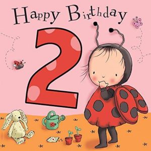Twizler 2nd Birthday Card Girl with Ladybird