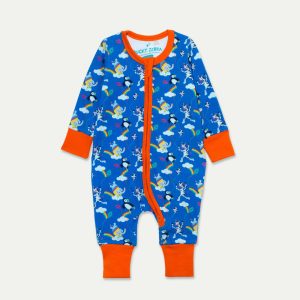 Ducky Zebra - Zip Up Romper - Kite Flying
