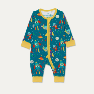 Ducky Zebra - Zip Up Romper - Space