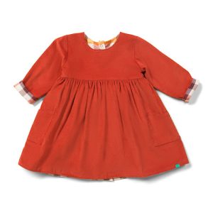 Burnt Ochre Day after Day Reversible Corduroy Pocket Dress from Little Green Radicals