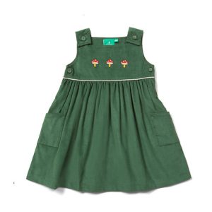 Embroidered Toadstool Corduroy Pinny Dress with Blouse from Little Green Radicals