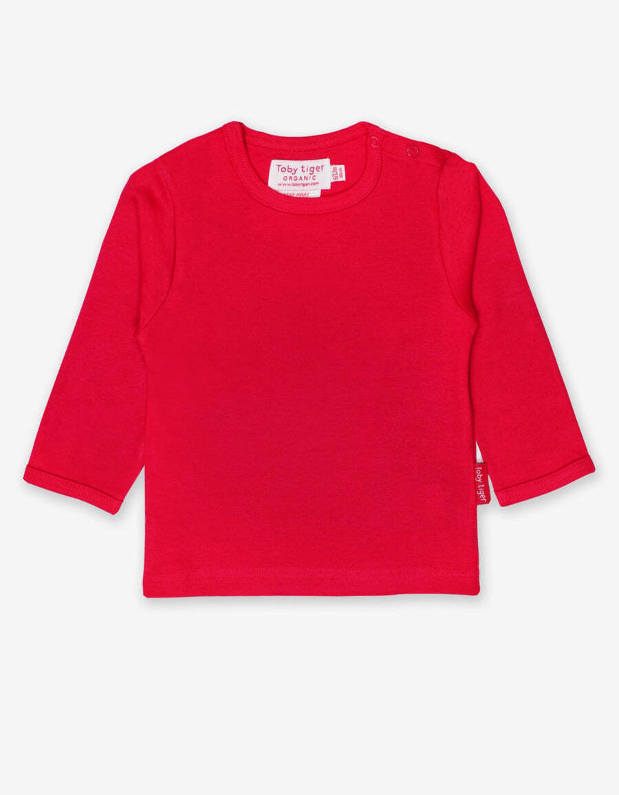 Organic Red Basic Long Sleeve T-Shirt from Toby Tiger