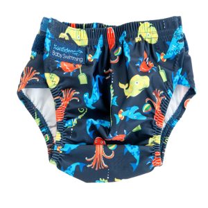 AquaNappy One Size Fits All Swimmimg Nappy in Seafriends - Navy from Konfidence