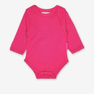 Organic Pink Long Sleeve Baby Body from Toby Tiger