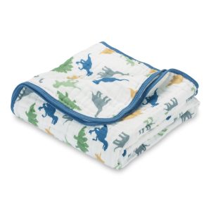 Rawr-Some Dinosaur Muslin Quilt (Blue) from LollyBanks