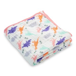 Rawr-Some Dinosaur Muslin Quilt (Pink) from LollyBanks