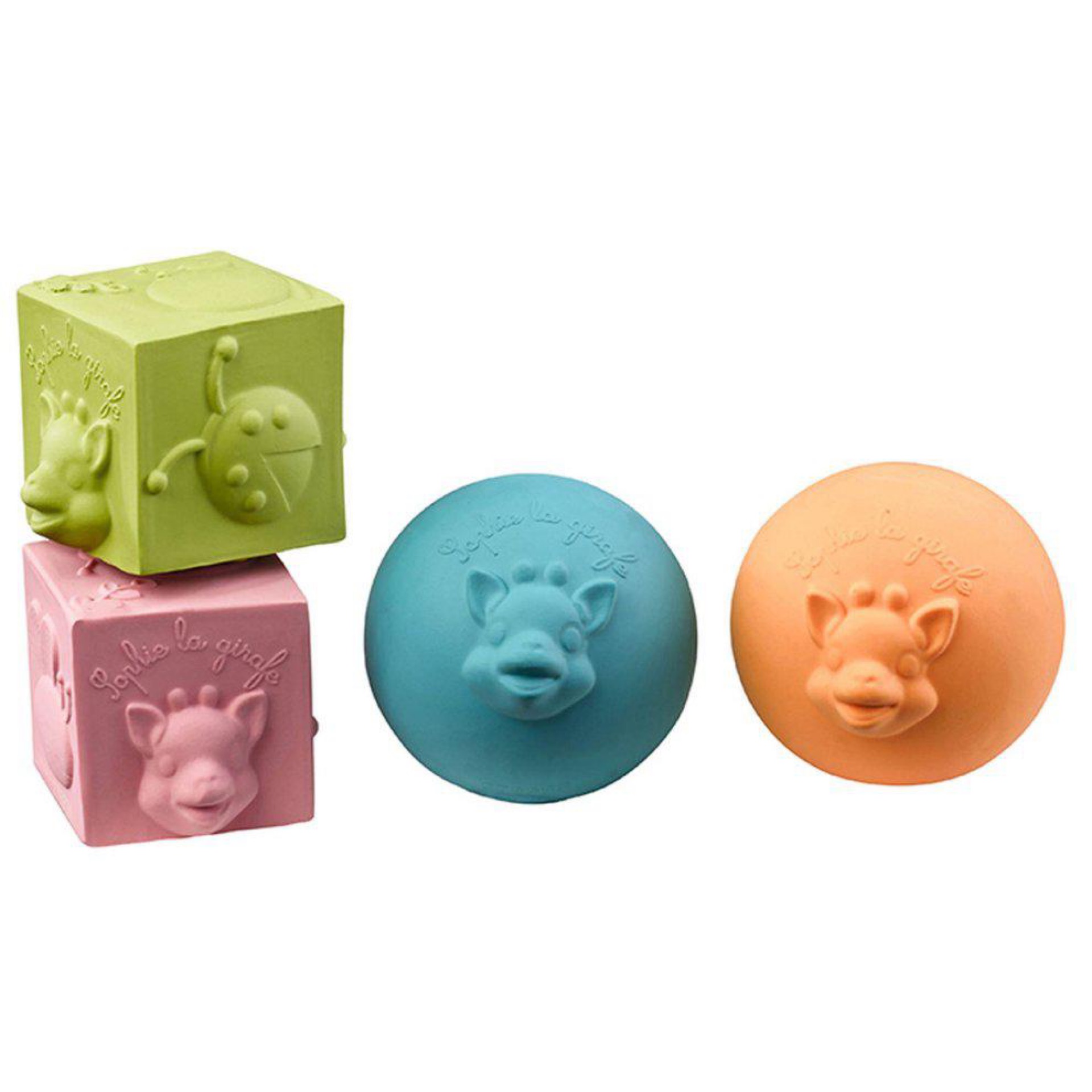 So’ Pure Sophie La Girafe Cubes & Balls – Natural Rubber.