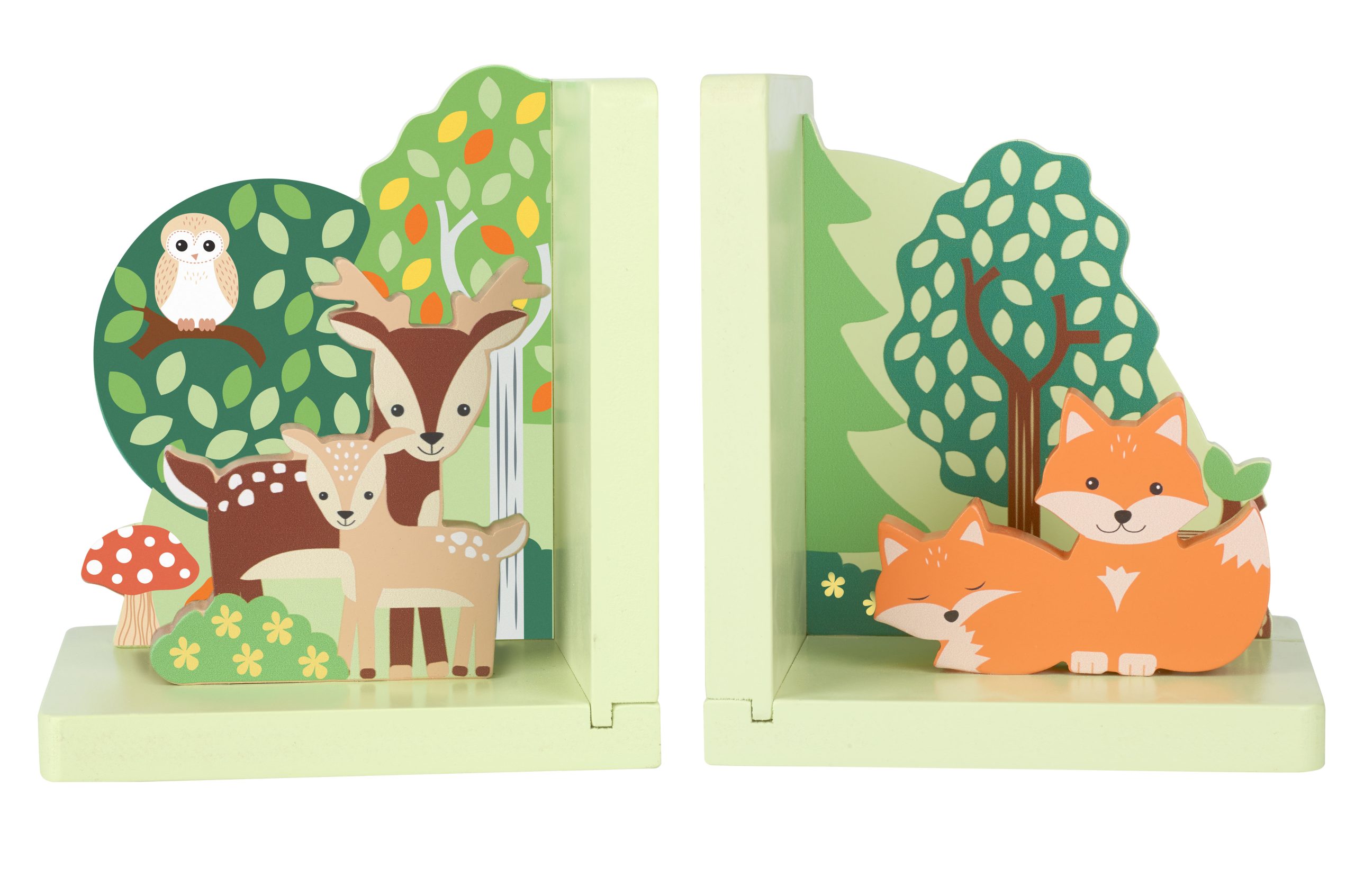 Woodland Animals Wooden Bookends